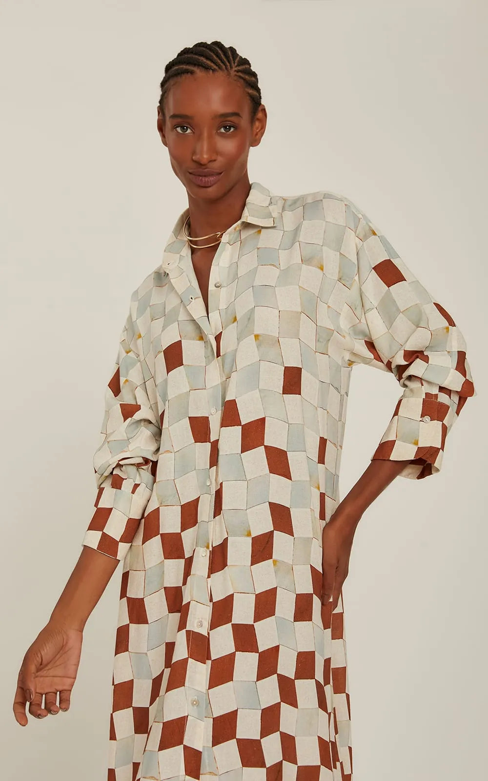 COMFORT BUTTON-UP SHIRT DRESS 27020201 CASABLANCA Lenny Niemeyer 25