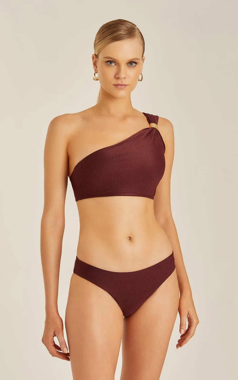 ONE SHOULDER DETAIL BIKINI 48100440.48110525 MERLOT Lenny Niemeyer 25