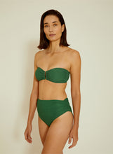 Load image into Gallery viewer, Drop Bandeau HW Ruched Bikini C27T220 Brunswick Green Lenny SS22