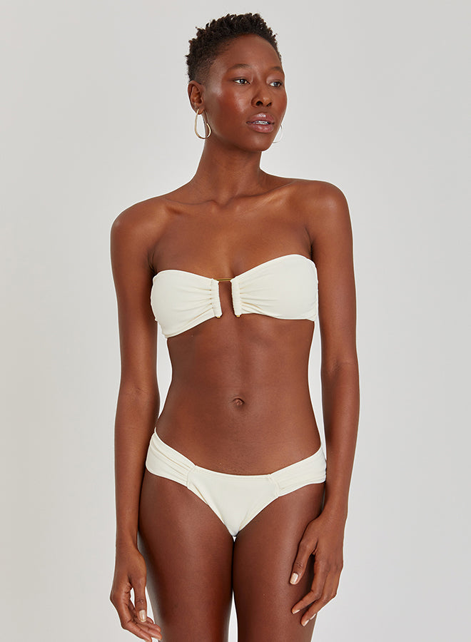Geometric Bandeau Draped Bikini C2T645 OFF WHITE Lenny Niemeyer SS23