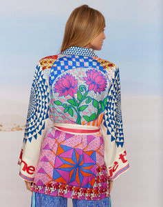 Isabella Kimono Rangoli Belted Jacket 123L50240
