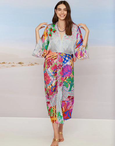 Sophia Kimono Rangoli Dress 123L70795