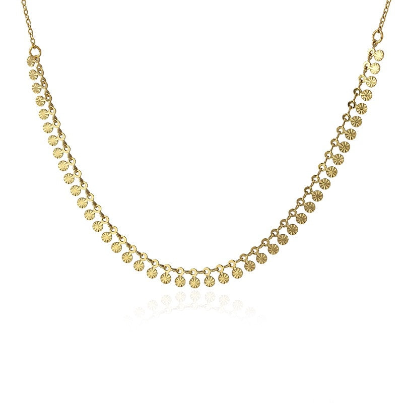 Greek Circles Necklace BCO085 Steel Golden
