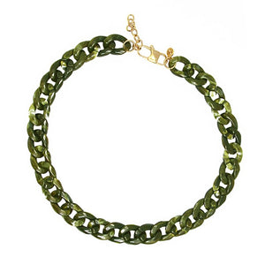 Color Link Necklace BCO159 Green