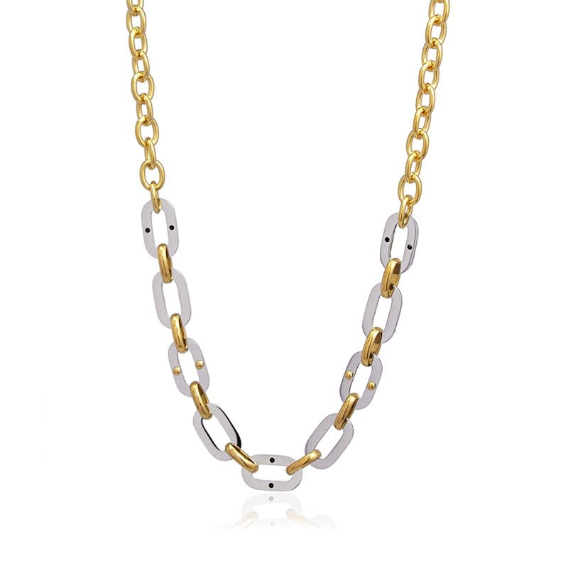 Multi Chain Link Necklace BCO133 Golden Silver