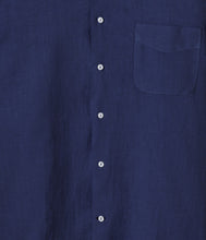 Load image into Gallery viewer, Diva Ink Blue - Plain Linen Shirt Fitted Cut