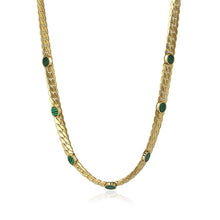 Load image into Gallery viewer, Euphoria Necklace BCO062 Steel Golden Green