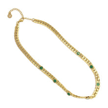 Load image into Gallery viewer, Euphoria Necklace BCO062 Steel Golden Green