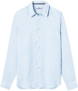 Diva Light Blue - Plain Linen Shirt Fitted Cut