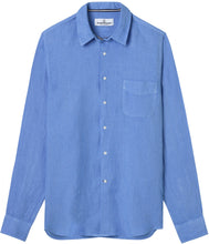 Load image into Gallery viewer, Diva Ocean Blue - Plain Linen Shirt Fitted Cut