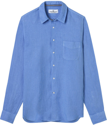 Diva Ocean Blue - Plain Linen Shirt Fitted Cut