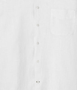 Diva White - Plain Linen Shirt Fitted Cut