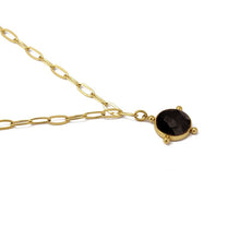 Load image into Gallery viewer, Natural Stone Necklace BCO122 Steel Golden Black
