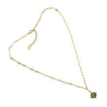 Load image into Gallery viewer, Natural Stone Necklace BCO122 Steel Golden Green