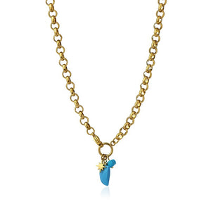 Stone Necklace BCO140 Golden Turquoise